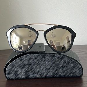 Prada browbar mirrored sunglasses